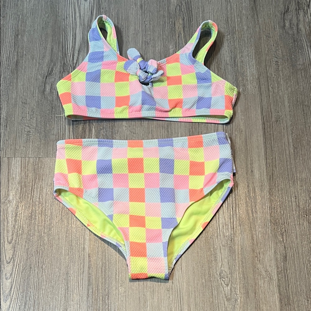 Colorful Checkered Kids Swim Set- Size 8